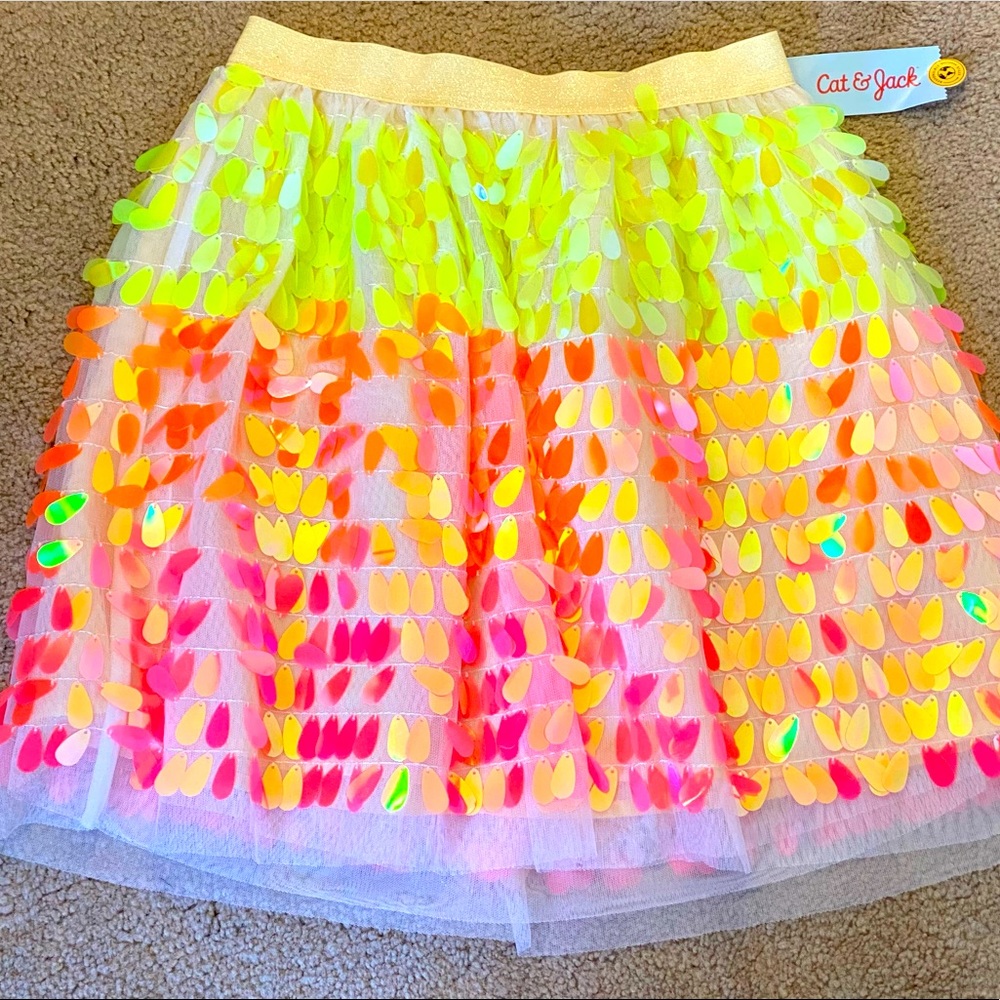NWT Kids Jack & Cat Rainbow Tasseled Skirt